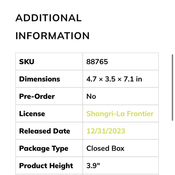 Shangri-La Frontier Fluffy Puffy-Sunraku Anime Figure, New, Japanese Version - Picture 5 of 5